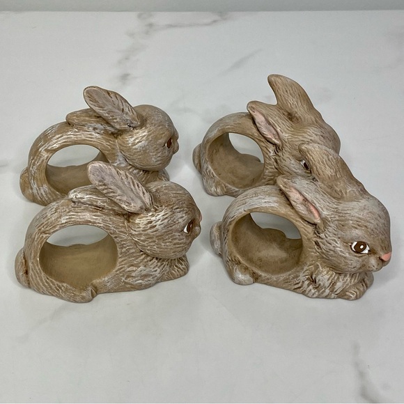 Napkin Ring Holder Bunny Rabbit Rustic - Picture 2 of 9